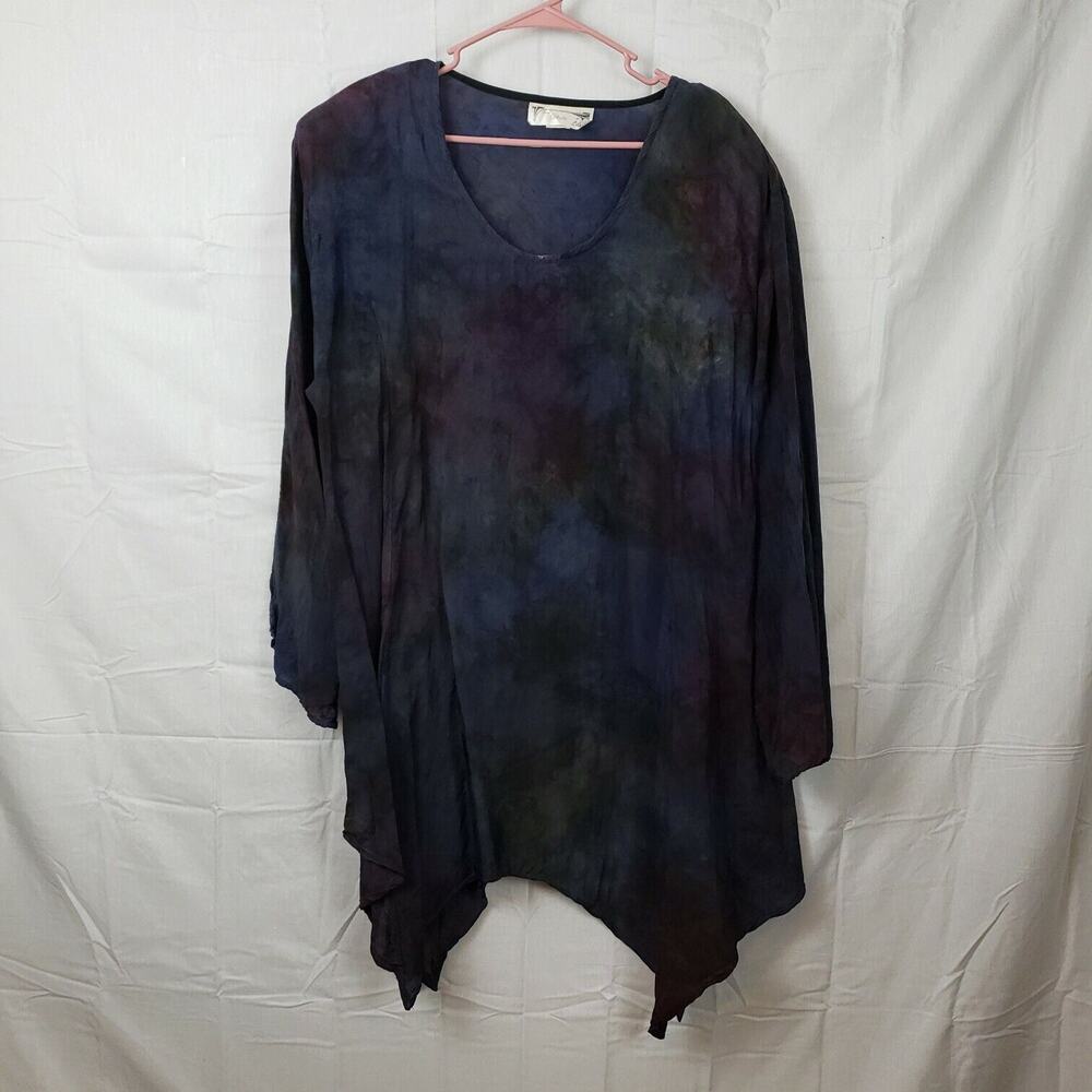 Elaine Womens Multicolor Long Sleeve Round Neck Pullover Blouse Top Size 24